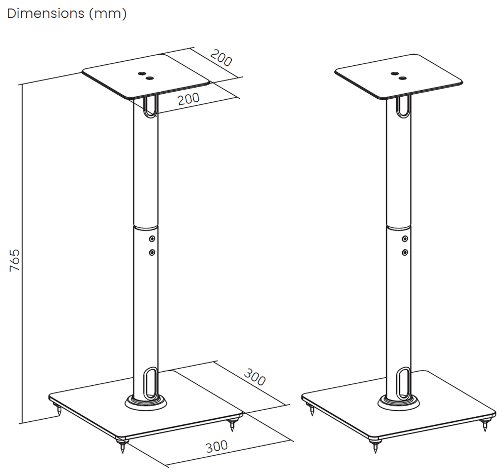 AISENS Soporte Universal De Suelo Para Altavoces, Negro