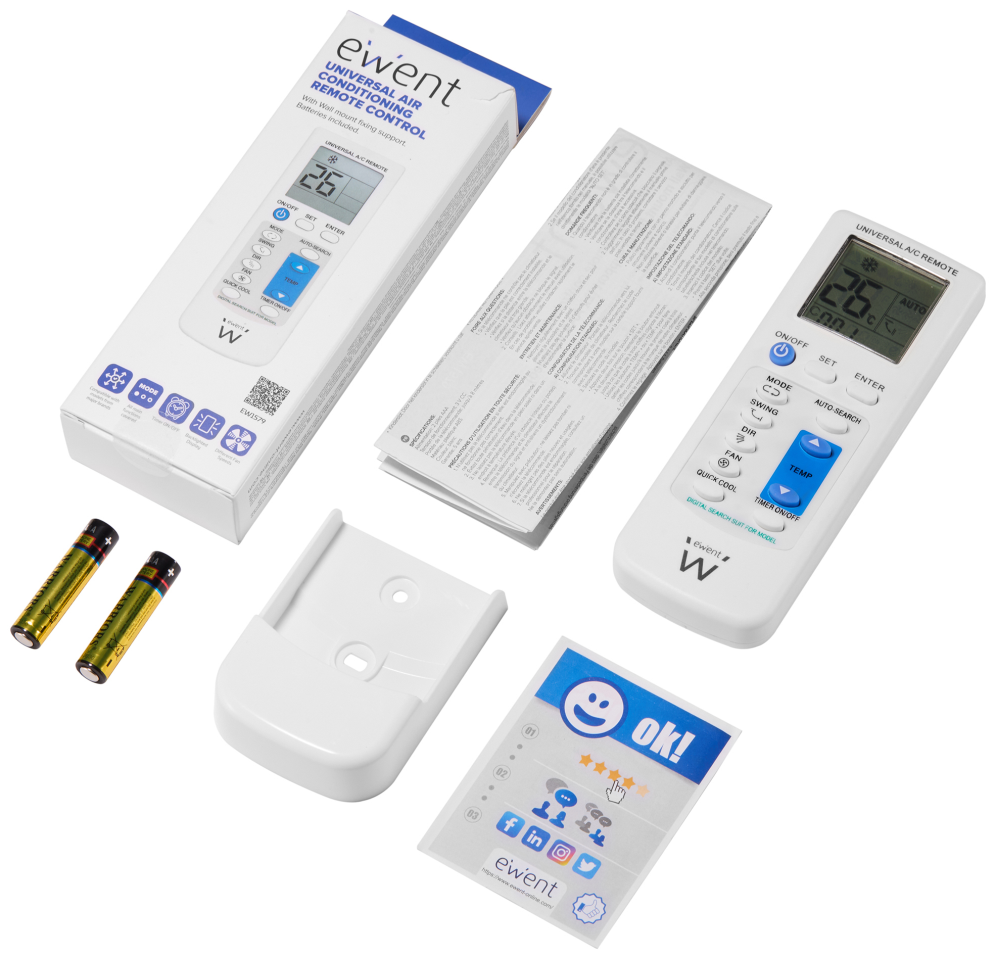 Ewent EW1579 mando a distancia Aire Acondicionado Botones