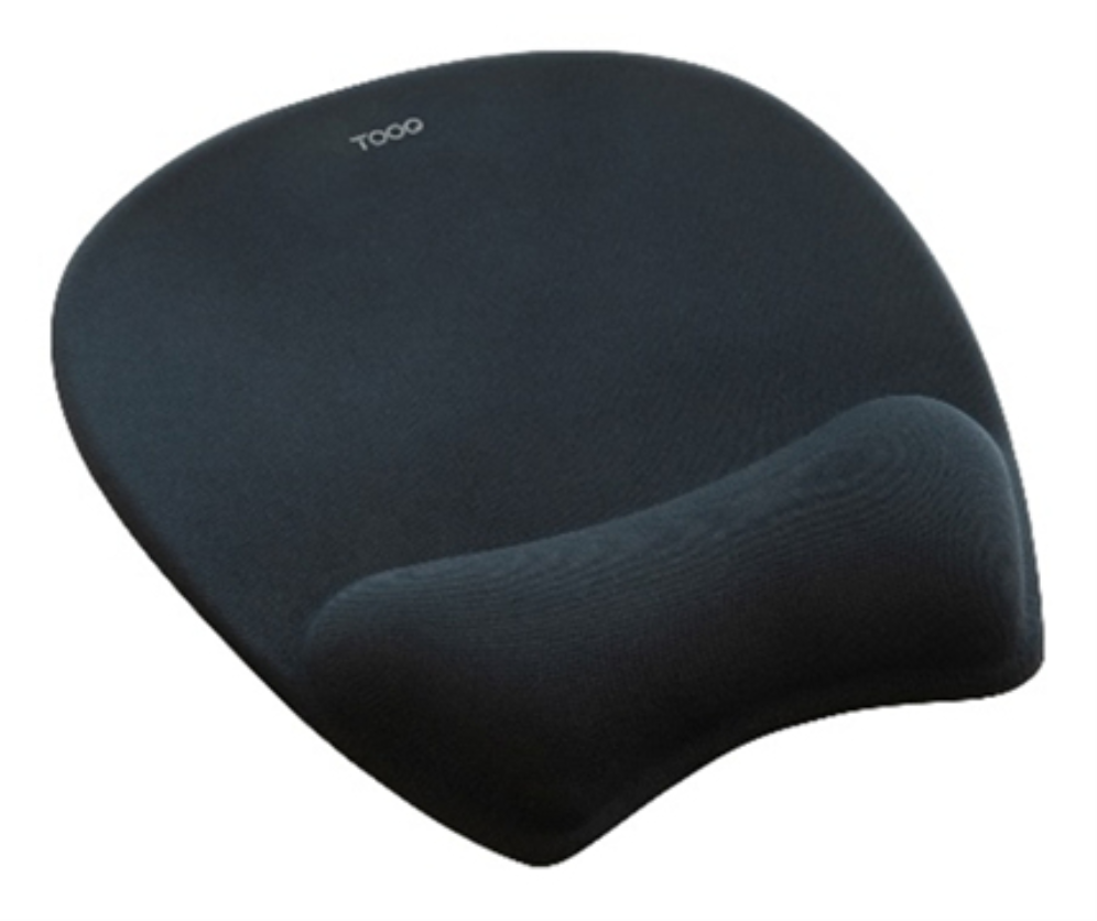 TooQ Alfombrilla para ratón ergonómica con reposamuñecas de Espuma Viscoelástica, Negro