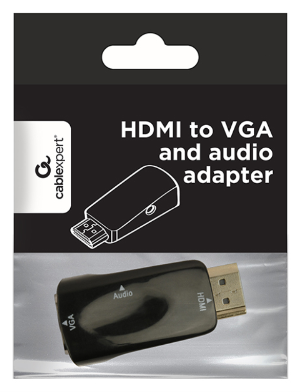Gembird A-HDMI-VGA-02 cambiador de género para cable VGA (D-Sub) Negro