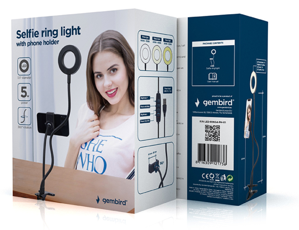 Gembird LED-RING4-PH-01 iluminación de anillo 24