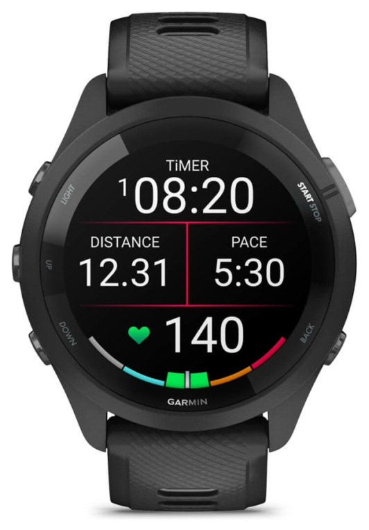 Garmin Forerunner 265 3,3 cm (1.3") AMOLED 46 mm Digital 416 x 416 Pixeles Pantalla táctil Negro Wifi GPS (satélite)