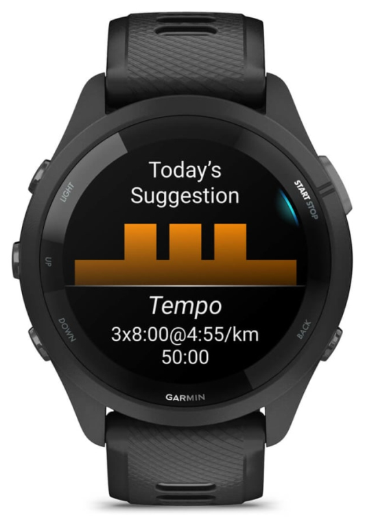 Garmin Forerunner 265 3,3 cm (1.3") AMOLED 46 mm Digital 416 x 416 Pixeles Pantalla táctil Negro Wifi GPS (satélite)