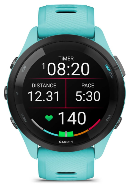 Garmin Forerunner 265 3,3 cm (1.3") AMOLED 46 mm Digital 416 x 416 Pixeles Pantalla táctil Negro, Azul Wifi GPS (satélite)
