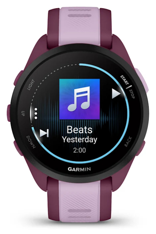 Garmin Forerunner 165 Music 3,05 cm (1.2") AMOLED 43 mm Digital 390 x 390 Pixeles Pantalla táctil Púrpura GPS (satélite)