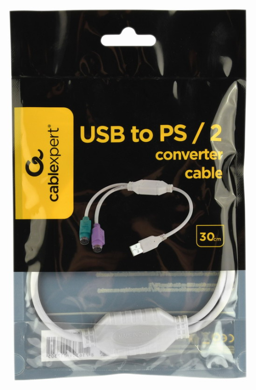 Gembird UAPS12 cable ps/2 0,3 m 2x 6-p Mini-DIN USB A Blanco