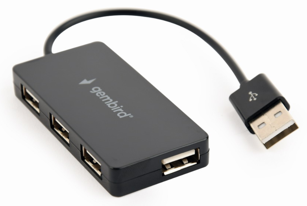 Gembird UHB-U2P4-04 hub de interfaz USB 2.0 480 Mbit/s Negro