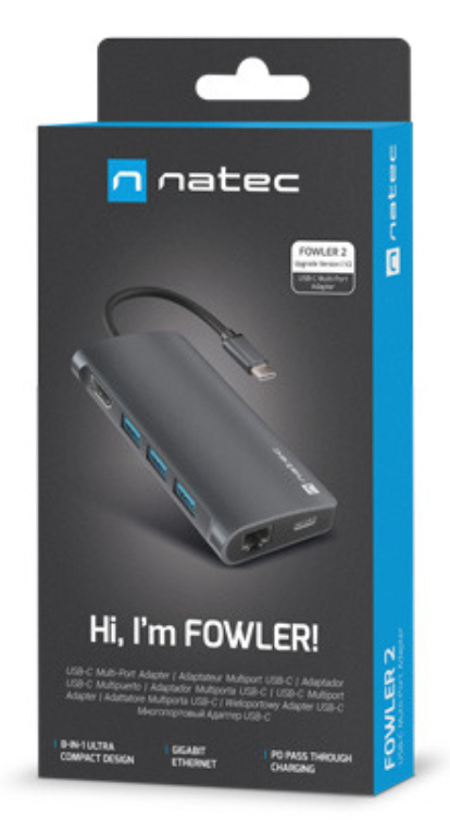 NATEC NMP-2162 base para portátil y replicador de puertos Alámbrico USB 3.2 Gen 1 (3.1 Gen 1) Type-C Gris