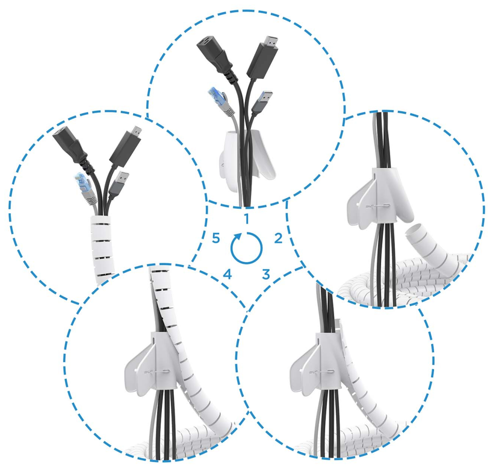 AISENS A151-0918 organizador de cables Universal Pasacables Blanco 1 pieza(s)