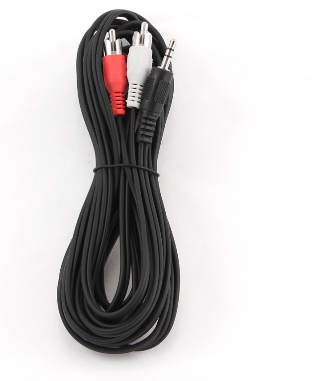 Gembird 5m, 3.5mm/2xRCA, M/M cable de audio 3,5mm Negro, Rojo, Blanco