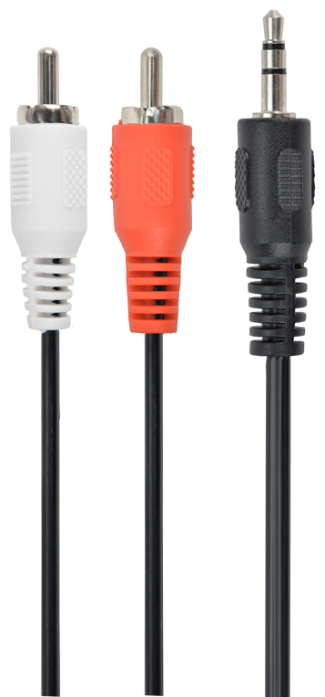 Gembird 5m, 3.5mm/2xRCA, M/M cable de audio 3,5mm Negro, Rojo, Blanco