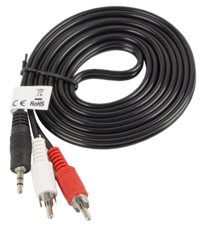 Lanberg CA-MJRC-10CC-0020-BK cable de audio 2 m 3,5mm RCA Negro, Rojo, Blanco