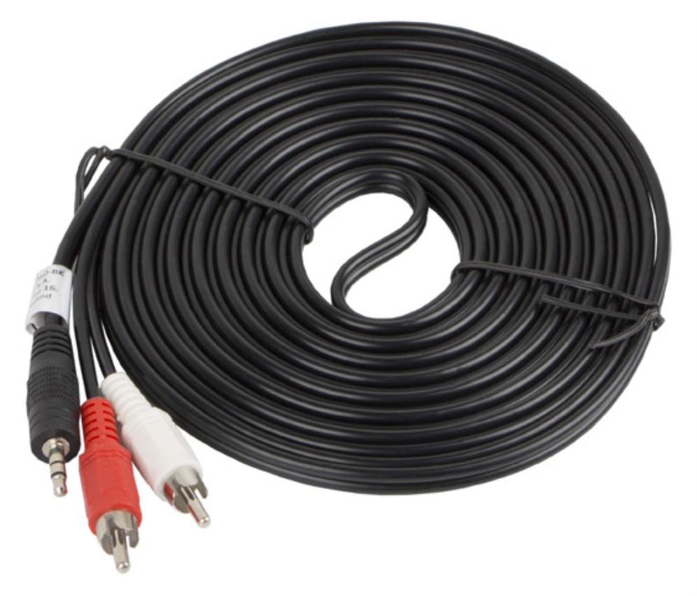 Lanberg CA-MJRC-10CC-0050-BK cable de audio 5 m 3,5mm 2 x RCA Negro