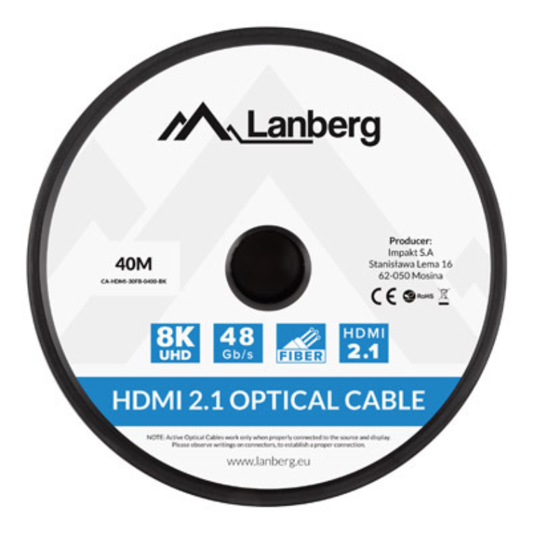 Lanberg CA-HDMI-30FB-0400-BK cable HDMI 40 m HDMI tipo A (Estándar) Negro