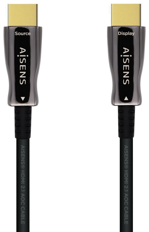 AISENS Cable HDMI V2.1 AOC Ultra Alta Velocidad / HEC 8k@60Hz 4k@120Hz 4:4:4 48Gbps, A/M-A/M, Negro, 40m