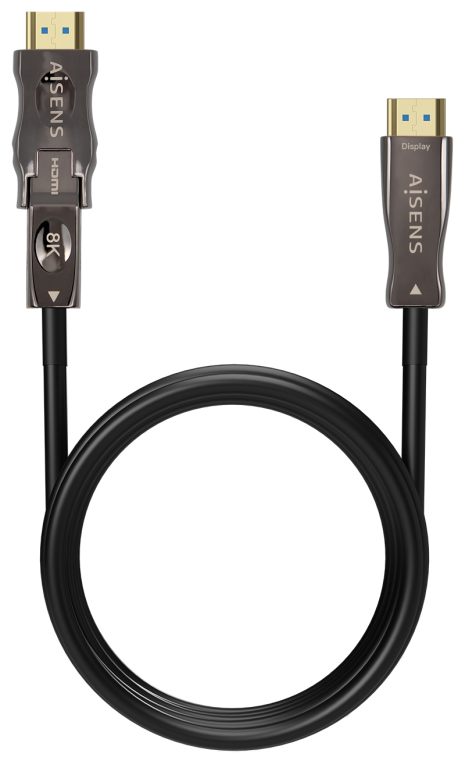 AISENS Cable Hdmi V2.1 AOC Desmontable Ultra Alta Velocidad / Hec 8K@60Hz 4K@120Hz 4:4:4 48Gbps, A/M-D/A/M, Negro, 20M