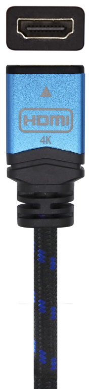 AISENS Cable HDMI V2.0 Prolongador Premium Alta Velocidad / HEC 4K@60Hz 18Gbps, A/M-A/H, Negro/Azul, 2.0m