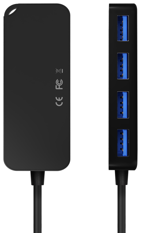 AISENS Hub USB 3.1 USB-C, USB-C/M-4x Tipo A/H, Negro, 15cm