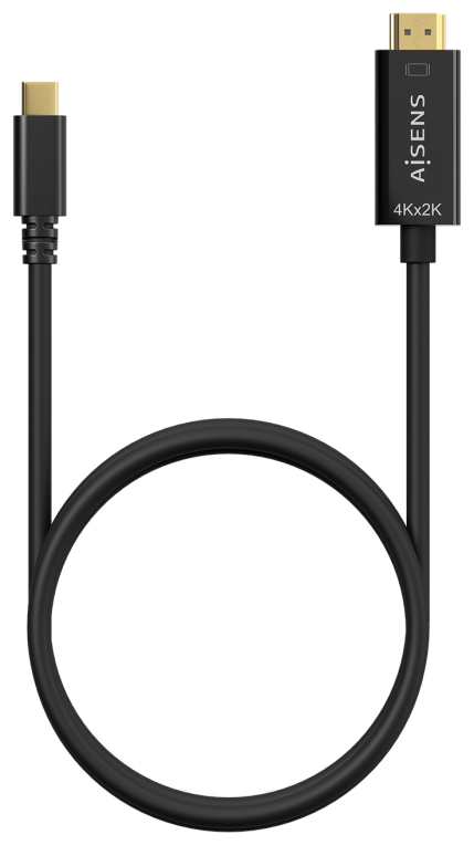 AISENS Cable Conversor USB-C A HDMI 4K@30Hz, USB-C/M-HDMI/M, Negro, 1.8M