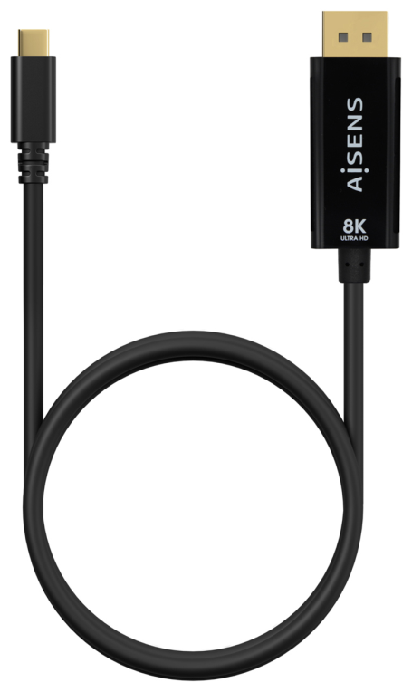 AISENS Cable Conversor USB-C a Displayport 8K@60Hz, USB-C/M-DP/M, Negro, 0.8M