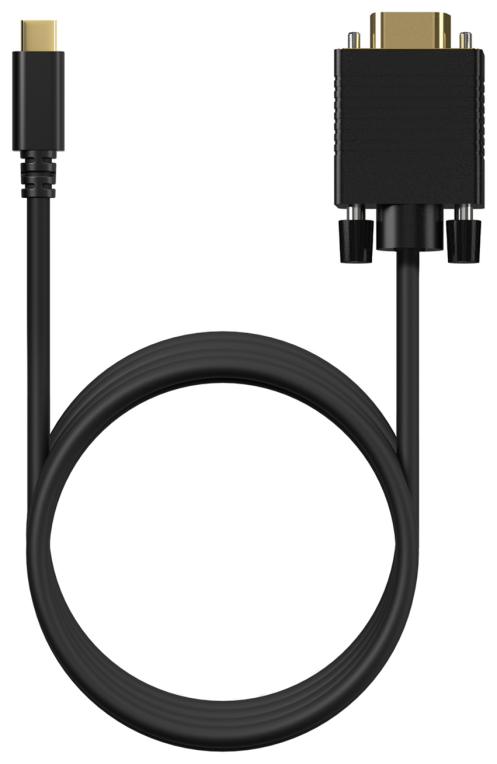 AISENS Cable Conversor USB-C a VGA, USB-C/M-HDB15/M, Negro, 1.8M
