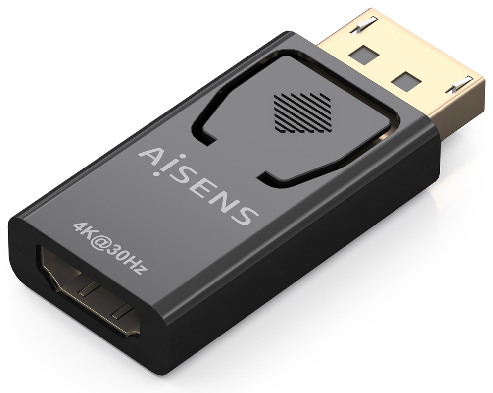 AISENS Conversor Displayport A HDMI 4K@30Hz, DP/M-HDMI/H, Negro