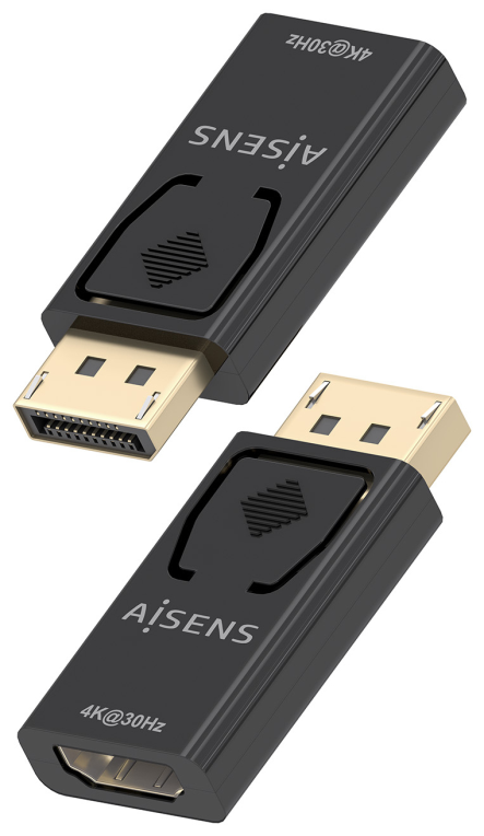 AISENS Conversor Displayport A HDMI 4K@30Hz, DP/M-HDMI/H, Negro