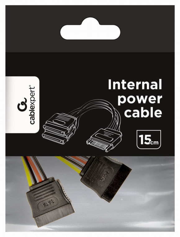 Gembird CC-SATAM2F-01 cable de SATA 0,15 m SATA de 15 pines 2 x SATA de 15 pines Multicolor