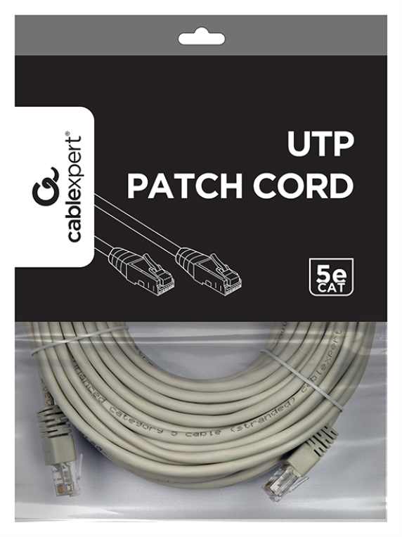 Gembird PP12-20M cable de red Gris Cat5e U/UTP (UTP)