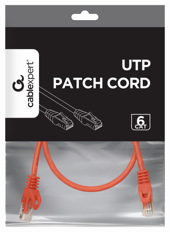 Gembird PP6U-0.5M cable de red Rojo 0,5 m Cat6 U/UTP (UTP)