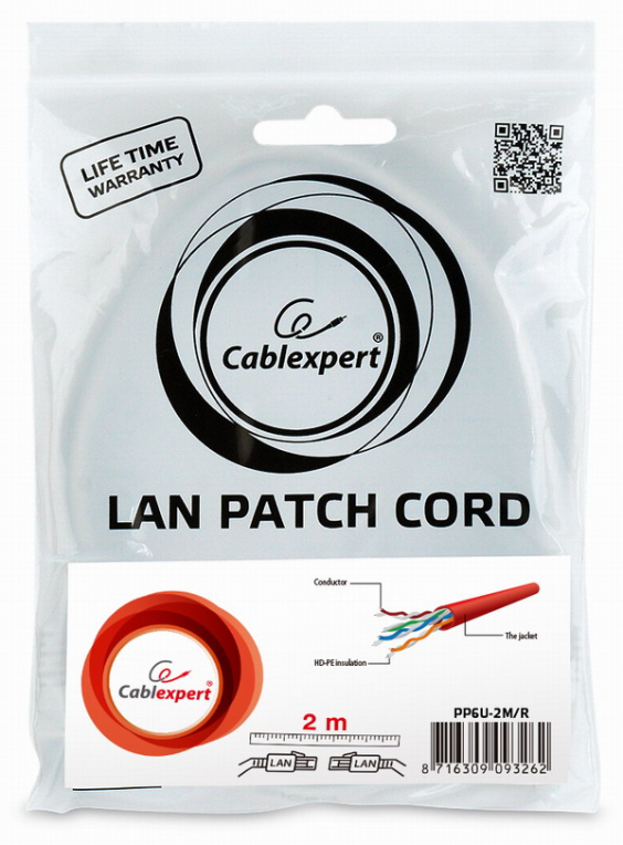 Gembird PP6U-2M cable de red Rojo Cat6 U/UTP (UTP)