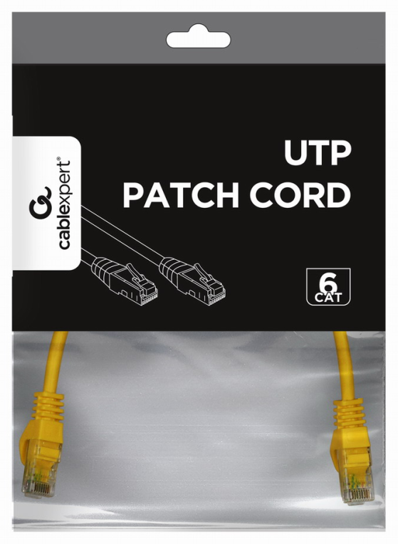 Gembird PP6U-0.25M/Y cable de red Amarillo 0,25 m Cat6 U/UTP (UTP)