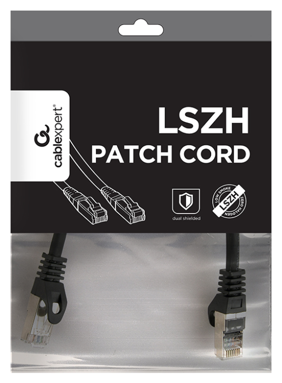 Gembird PP6A-LSZHCU-BK-0.25M cable de red Negro 0,25 m Cat6a S/FTP (S-STP)