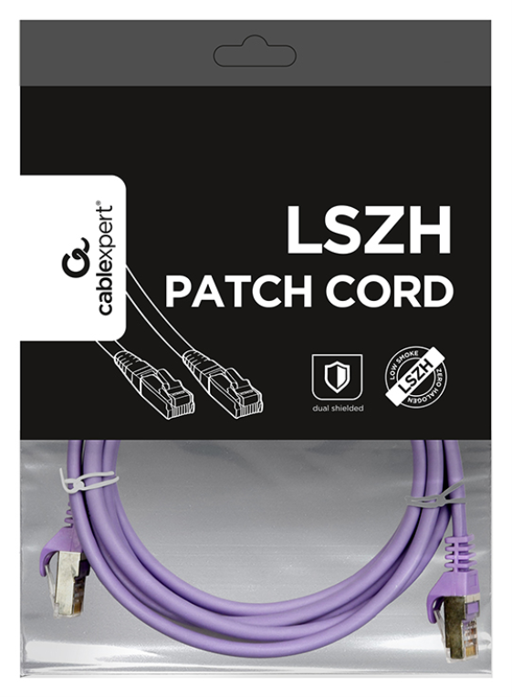 Gembird PP6A-LSZHCU-V-1M cable de red Violeta Cat6a S/FTP (S-STP)
