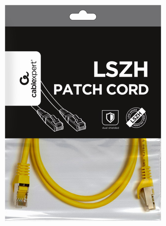 Gembird PP6A-LSZHCU-Y-1M cable de red Amarillo Cat6 S/FTP (S-STP)