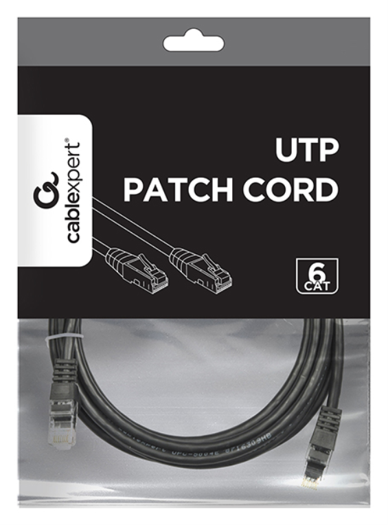 Gembird PP6U-3M/BK cable de red Negro Cat6 U/UTP (UTP)