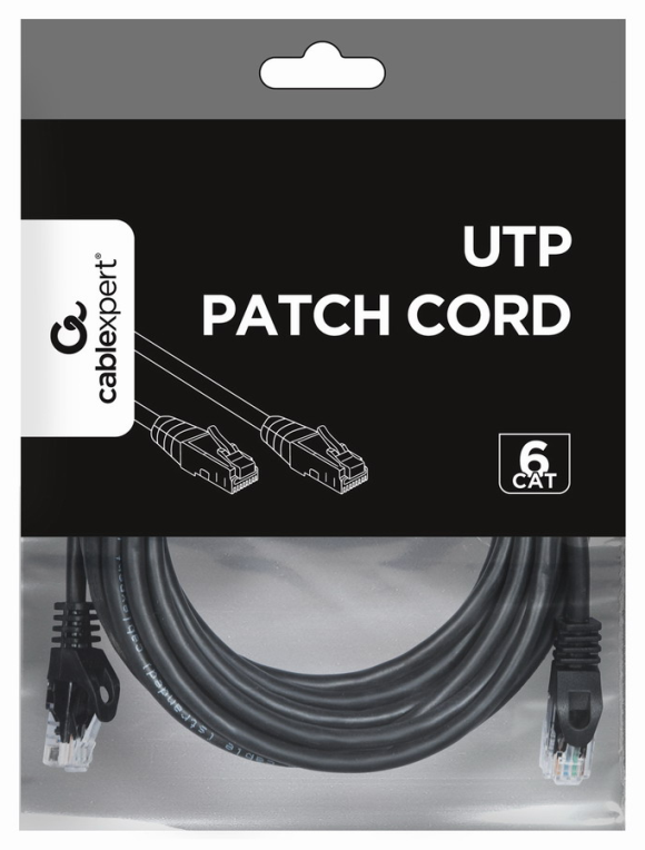 Gembird PP6U-5M cable de red Negro Cat6 U/UTP (UTP)