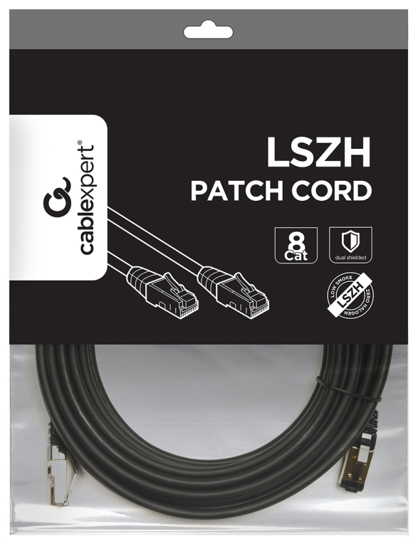 Gembird PP8-LSZHCU-BK-5M cable de red Negro Cat8 S/FTP (S-STP)