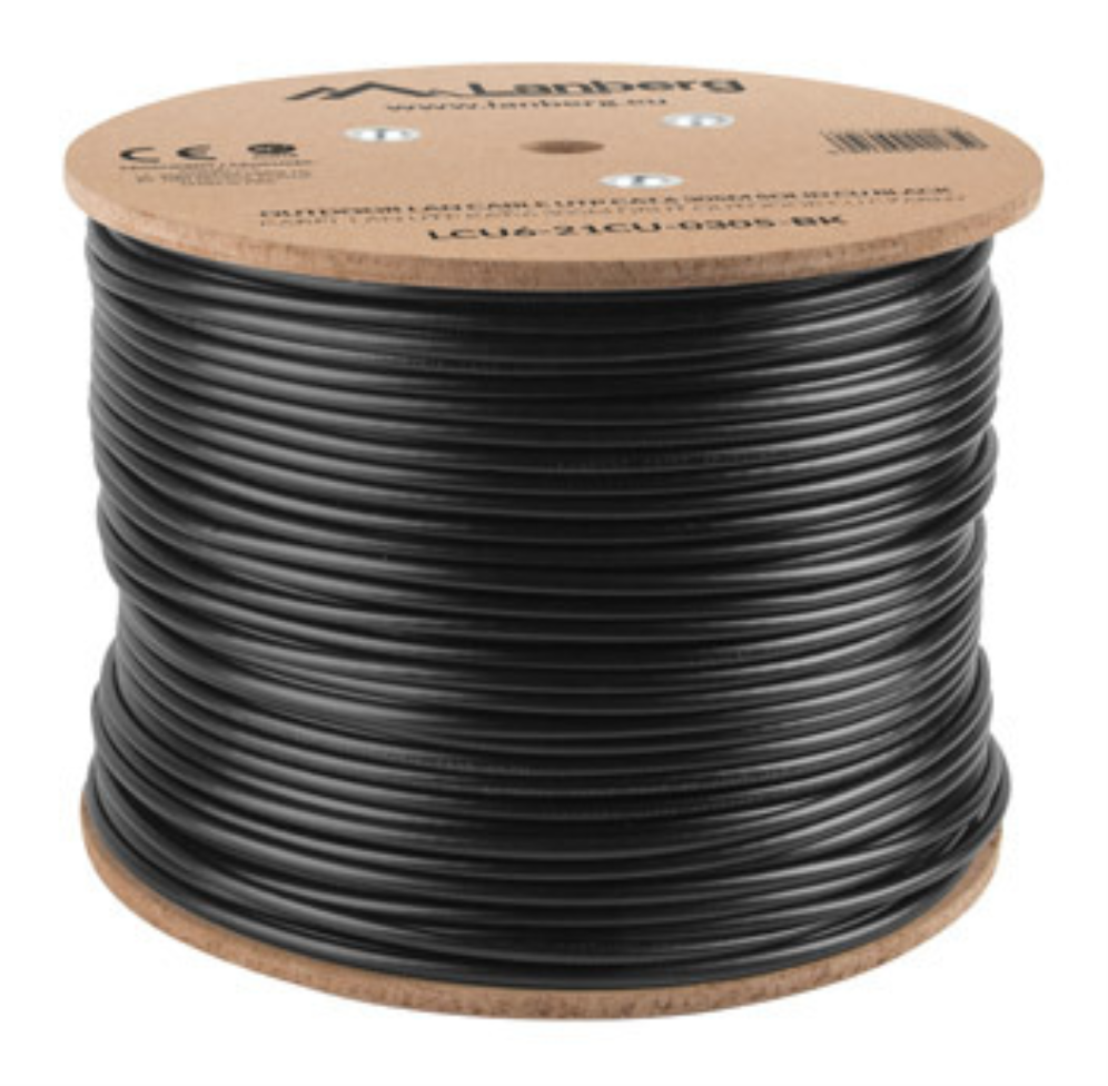 Lanberg LCU6-21CU-0305-BK cable de red Negro 305 m Cat6 U/UTP (UTP)