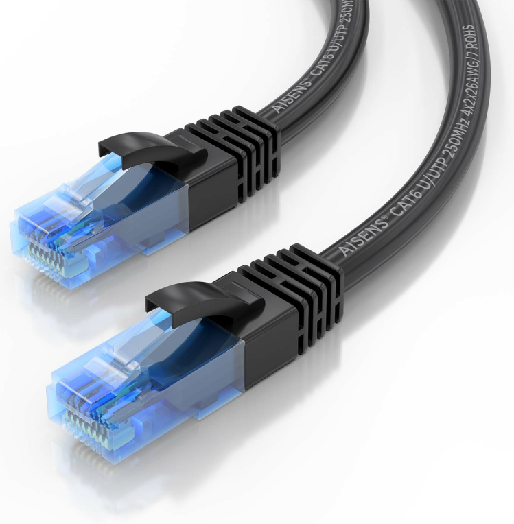AISENS Cable De Red Latiguillo RJ45 Cat.6 UTP AWG26 CCA, Negro, 20 m