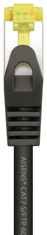 AISENS Cable De Red Latiguillo RJ45 LSZH Cat.7 600 MHz S/FTP PIMF AWG26, Negro, 0.5 m