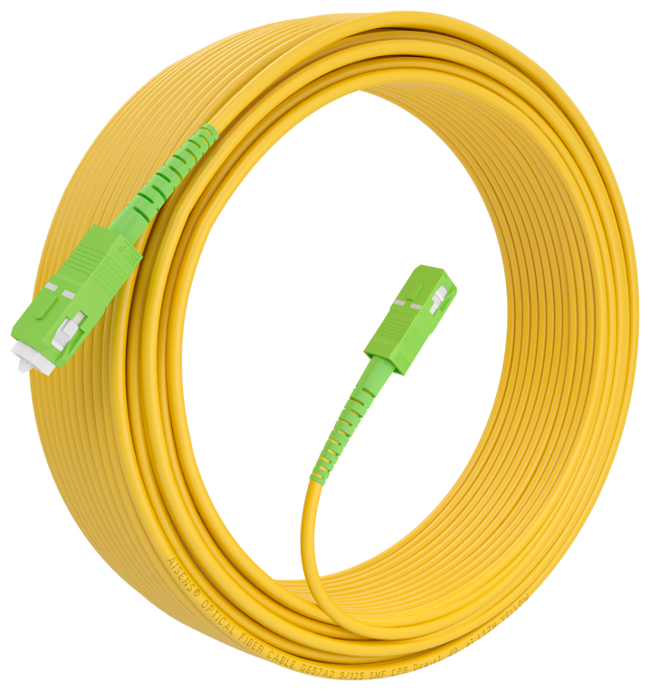 AISENS Cable Fibra Óptica Latiguillo G657A2 3.0 9/125 SMF Simplex CPR DCA LSZH, SC/APC-SC/APC, Amarillo, 20m