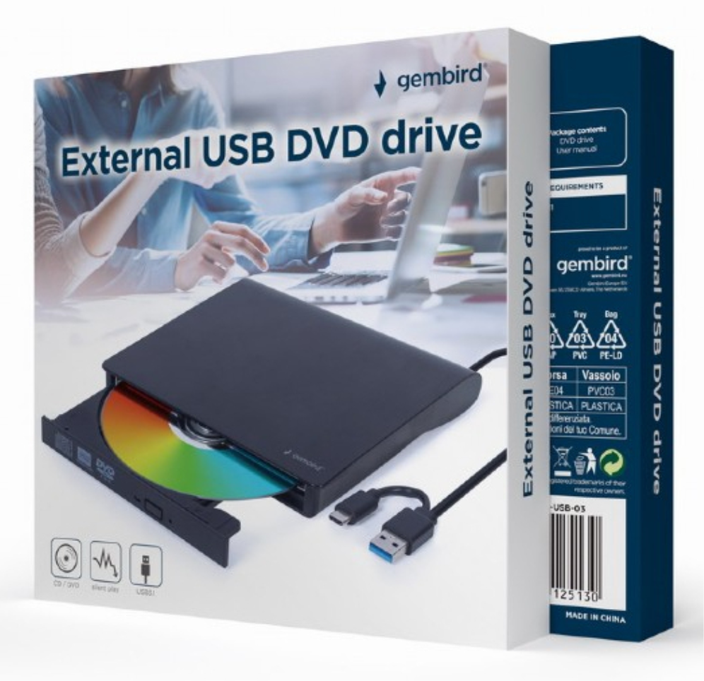 Gembird DVD-USB-031 unidad de disco óptico DVD±RW Negro