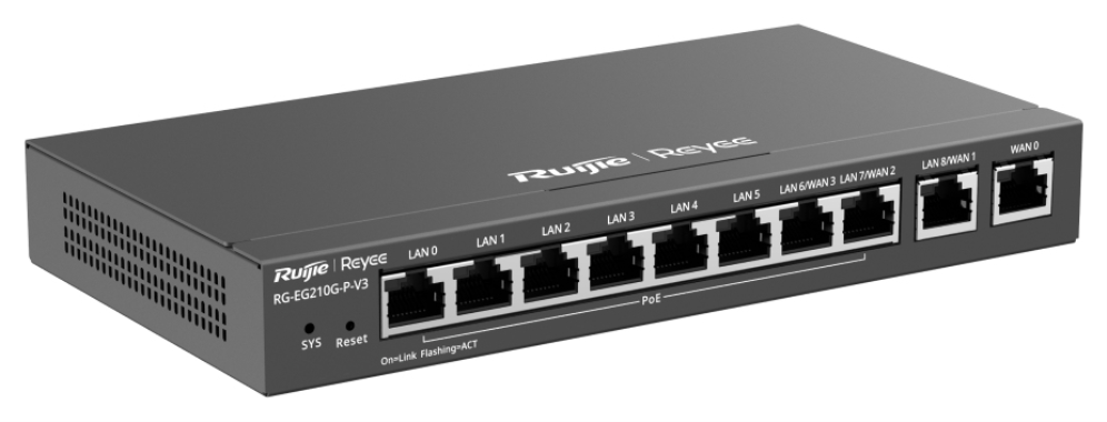 Ruijie Networks RG-EG210G-P-V3 router Gigabit Ethernet Negro