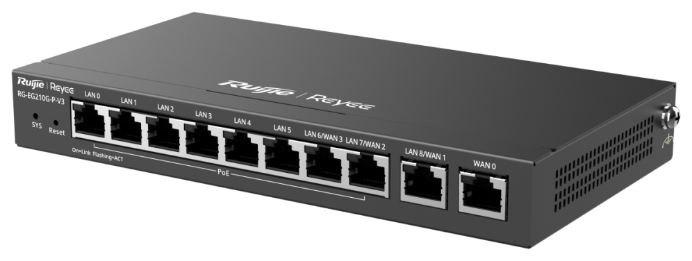 Ruijie Networks RG-EG210G-P-V3 router Gigabit Ethernet Negro