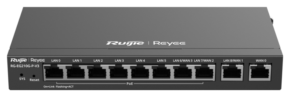 Ruijie Networks RG-EG210G-P-V3 router Gigabit Ethernet Negro