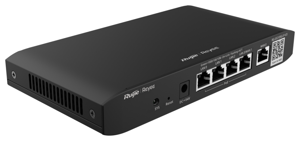 Ruijie Networks RG-EG105G-P-V3 router Gigabit Ethernet Negro