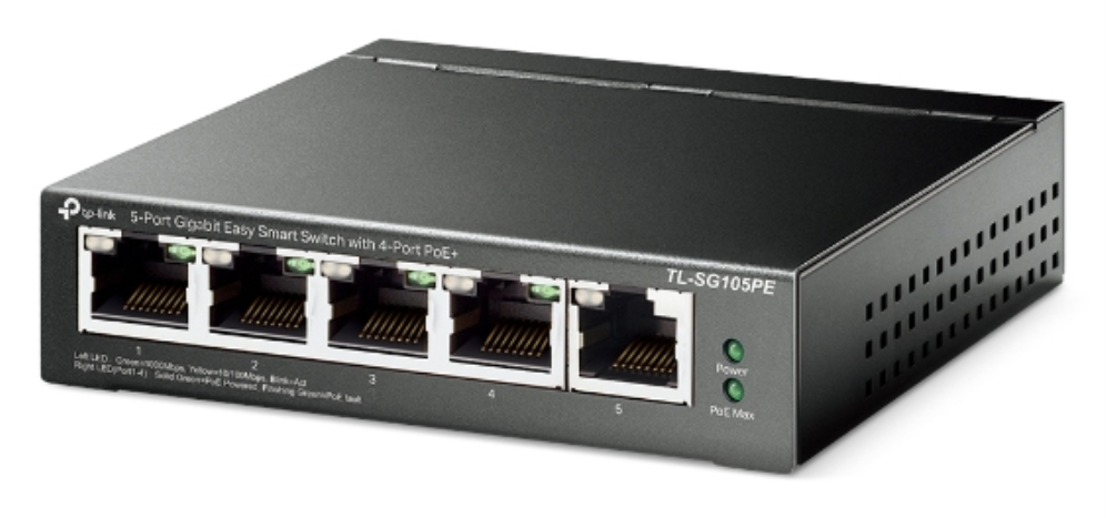 TP-Link TL-SG105PE switch Gestionado L2 Gigabit Ethernet (10/100/1000) Energía sobre Ethernet (PoE) Negro