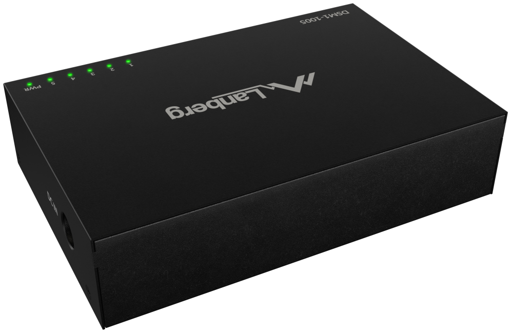 Lanberg DSM1-1005 switch No administrado Gigabit Ethernet (10/100/1000) Escritorio Negro