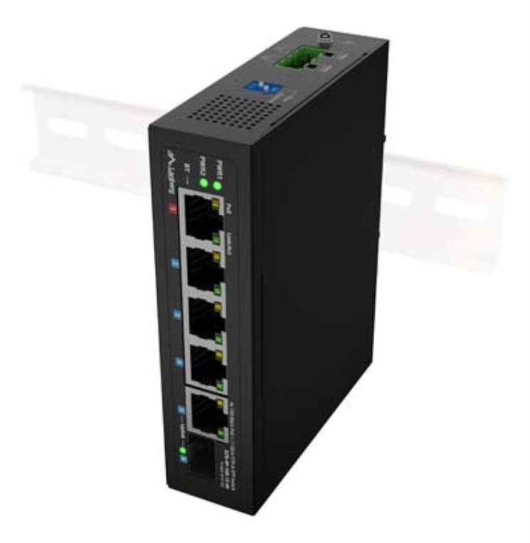 Lanberg ILFE-4P-1GE-1S-90 switch No administrado Fast Ethernet (10/100) Energía sobre Ethernet (PoE) 1U Negro